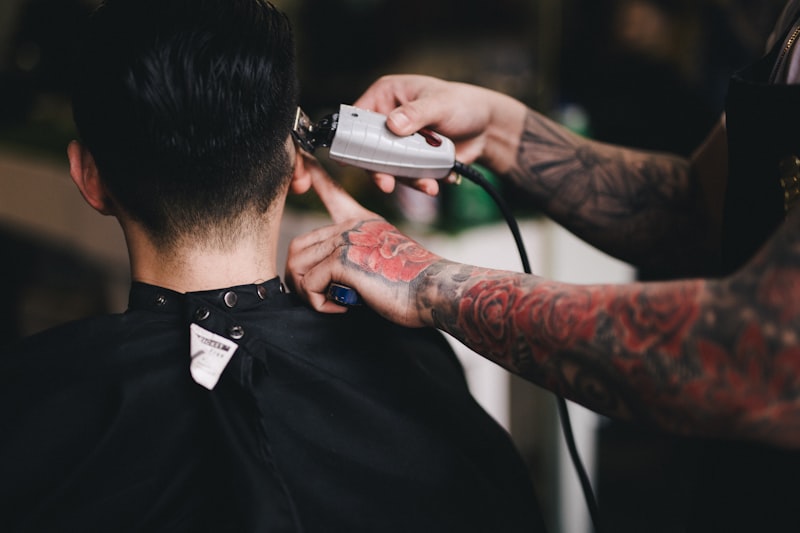 Barber at work